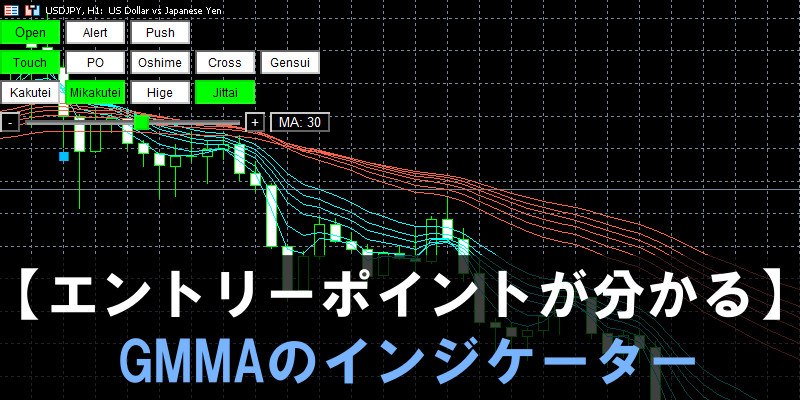 エントリーポイントが分かるGMMAのインジケーター