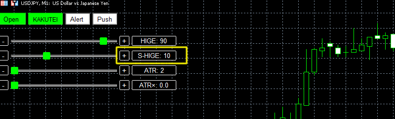 ピンバーアラートの短いヒゲ0