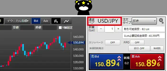 DMMFXのデモ取引（通貨ペアの確認）