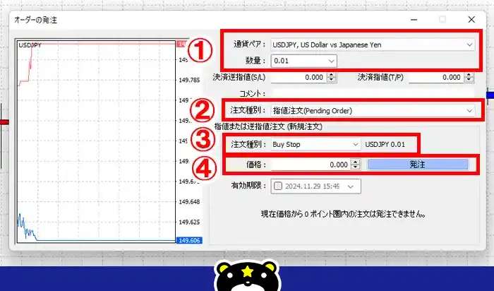 MT4逆指値注文