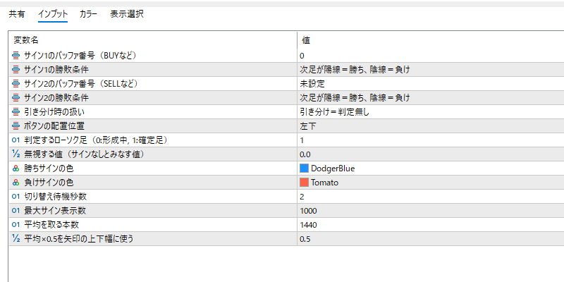 win-loss-checkの詳細設定画面